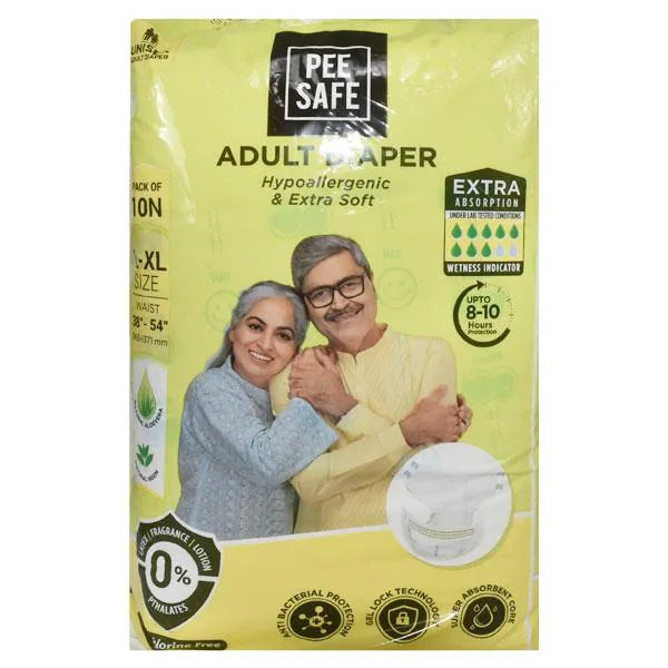 Pee Safe Adult Diaper Extra Large High Absorbency (pack of 10)